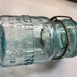 Putnam Blue Glass Canning Jar